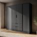 Шафа для одягу Perfect Келлі / Kelly 4D 4-дверна Графіт (PFH-091880)