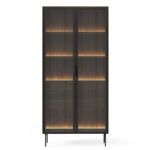 Вітрина висока з підсвічуванням Perfect Лумі / Lumi 2D2S/91 2-дверна з 2 ящиками Дуб Дунін (PFH-091381)