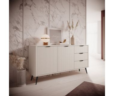 Комод Perfect Ланте/Lante 2-дверный с 3 ящиками и черными ножками 2D3S/163 Беж (PFH-091177)