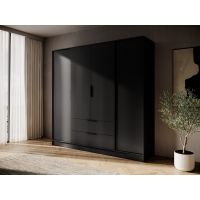 Шафа для одягу Perfect Келлі / Kelly 4D 4-дверна Чорна (PFH-091881)