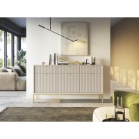 Комод Perfect Нова/Nova 3-дверний з 3 ящиками та золотими ніжками KSZ154 Кашемір (PFH-091245)