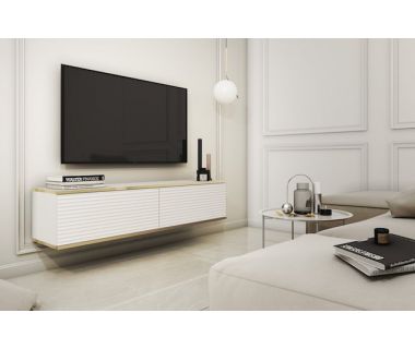 Тумба под телевизор навесная Perfect Оро/Oro 2-дверная RTV135 MDF Белый (PFH-091354)