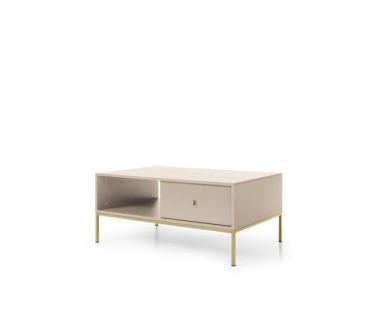Стіл журнальний Perfect Моно/Mono з 2 ящиками та золотими ніжками ML104 Біж пісочний (PFH-091211)
