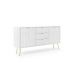 Комод Perfect Зова/Zova 2-дверний з 3 ящиками та золотими ніжками KSZ168 Білий (PFH-091280)