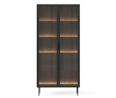 Вітрина висока з підсвічуванням Perfect Лумі / Lumi 2D2S/91 2-дверна з 2 ящиками Дуб Дунін (PFH-091381)