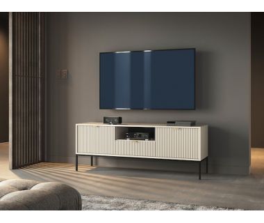 Тумба под телевизор Perfect Новая/Nova 2-дверная с 1 ящиком и черными ножками RTV154 Кашемир (PFH-091230)