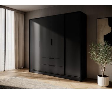 Шафа для одягу Perfect Келлі / Kelly 4D 4-дверна Чорна (PFH-091881)