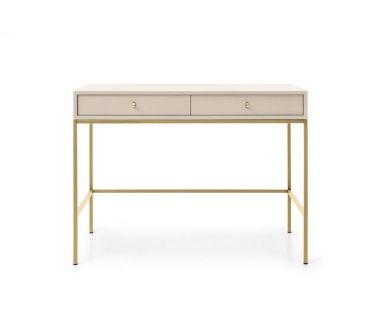 Стіл туалетний Perfect Моно/Mono з 2 ящиками та золотими ніжками MT104 Кашемір (PFH-091723)