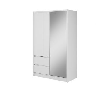 Шафа напівкупе Perfect Сара/Sara 130 3-дверна з дзеркалом Біла (PFH-091737)