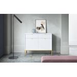 Комод Perfect Новая/Nova 2-дверный с 2 ящиками и золотыми ножками KSZ104 Белый (PFH-091217)