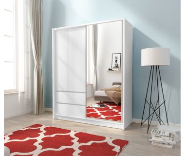 Шафа напівкупе Perfect Сара/Sara 150 3-дверна з дзеркалом Біла (PFH-091740)