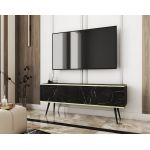 Тумба під телевізор Perfect Оро/Oro 2-дверна із чорними ніжками RTV135 Чорний мармур роял (PFH-091506)