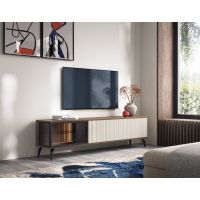 Тумба под ТВ с подсветкой Вичи / Vici RTV180 3-дверная Орех/кашемир Perfect Польша (PFH-091295)