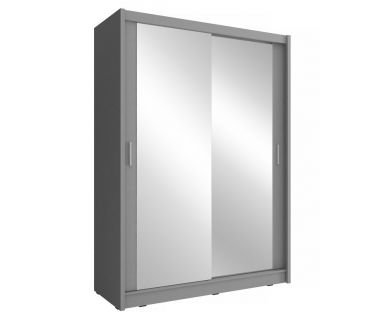 Шкаф-купе Perfect Мая / Maja 150 2-дверный с двойным зеркалом Графит (PFH-091772)