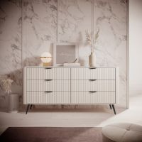 Комод Perfect Ланте/Lante з 6 ящиками та чорними ніжками 6S/163 Беж (PFH-091174)