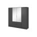 Шкаф для одежды Perfect Келли / Kelly 4DL 4-дверный с зеркалом Графит (PFH-091884)