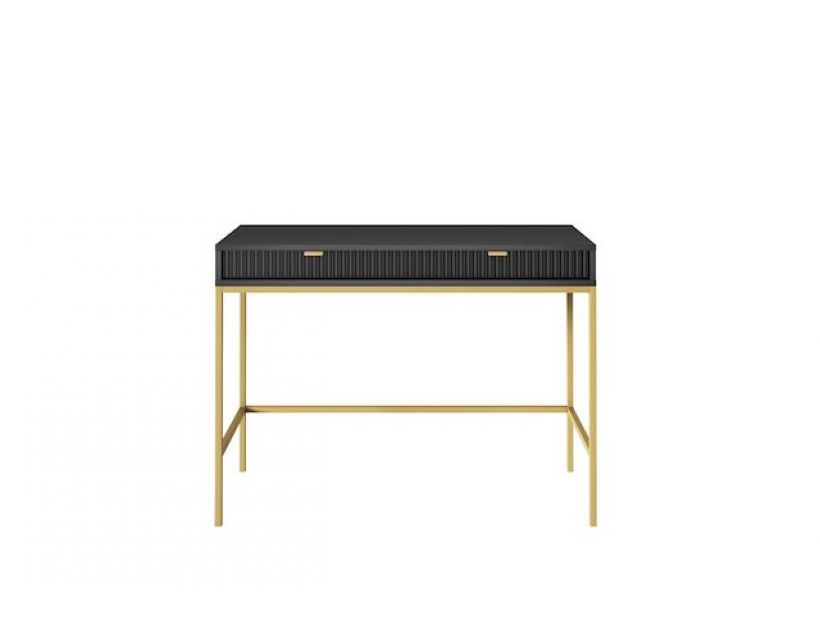 Стіл туалетний Perfect Нова/Nova з 2 ящиками та золотими ніжками T104 Чорний (PFH-091265)