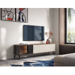 Тумба під ТБ з підсвічуванням Вічі / Vici RTV180 3-дверна Горіх/кашемір Perfect Польща (PFH-091295)