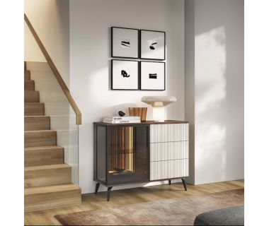 Комод з підсвічуванням Вічі / Vici KSZ103 1-дверний з 3 ящиками Perfect Польща (PFH-091277)