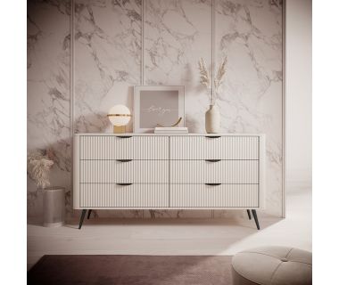 Комод Perfect Ланте/Lante з 6 ящиками та чорними ніжками 6S/163 Беж (PFH-091174)