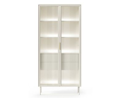 Вітрина висока з підсвічуванням Perfect Лумі / Lumi 2D2S/91 2-дверна з 2 ящиками Кашемір (PFH-091382)