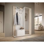 Прихожая с зеркалом Perfect Нелли / Nelly 2-дверный Белый/дуб артизан (PFH-091303)