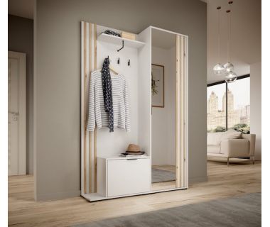 Передпокій із дзеркалом Perfect Неллі / Nelly 2-дверний Білий/дуб артизан (PFH-091303)