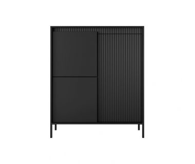 Комод высокий Perfect Сенсо / Senso 3-дверный 3D Черный (PFH-091134)