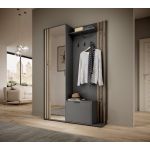 Прихожая с зеркалом Perfect Нелли / Nelly 2-дверный Графит/дуб артизан (PFH-091305)