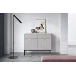 Комод Perfect Нова/Nova 2-дверний з 2 ящиками та чорними ніжками KSZ104 Сірий (PFH-091218)