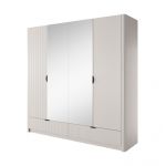 Шафа для одягу Perfect Ланте/Lante 4-дверна з дзеркалом і чорними ручками 4D2S/213 Беж (PFH-091187)