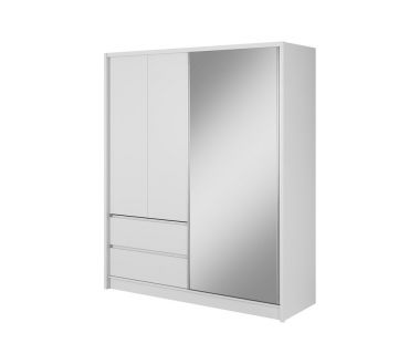 Шафа напівкупе Perfect Сара/Sara 180 3-дверна з дзеркалом Біла (PFH-091743)