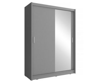 Шкаф-купе Perfect Мая / Maja 150 2-дверный с зеркалом Графит (PFH-091775)
