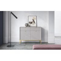 Комод Perfect Нова/Nova 2-дверний з 2 ящиками та золотими ніжками KSZ104 Сірий (PFH-091220)