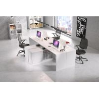 Стол офисный письменный Perfect Тео / Teo 3S/138 с 3 ящиками Белый (PFH-091165)