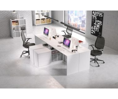 Стіл офісний письмовий Perfect Тео / Teo 3S/138 з 3 ящиками Білий (PFH-091165)