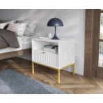 Тумба приліжкова Perfect Нова/Nova з 1 ящиком та золотими ніжками S54 Білий (PFH-091261)