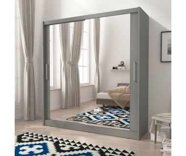 Шкаф-купе Perfect Мая VI / Maja VI 180 2-дверный с зеркалом Графит (PFH-091813)