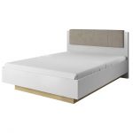 Кровать (каркас) Perfect Арко / Arco 160 с мягким изголовьем двуспальная Белый глянец/дуб грандсон (PFH-091045)