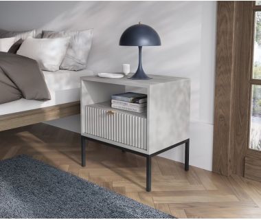 Тумба нічна Perfect Нова/Nova з 1 ящиком і чорними ніжками S54 Сірий (PFH-091258)