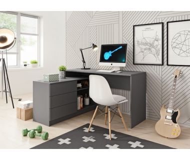 Стіл офісний Perfect Тео / Teo 3S/138 з 3 ящиками Графіт (PFH-091166)