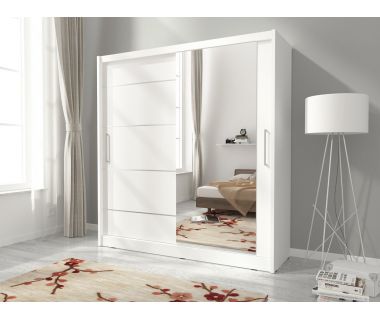 Шкаф-купе Perfect Мая I Алю / Maja I Alu 180 2-дверный с зеркалом Белый (PFH-091783)