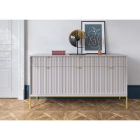 Комод Perfect Новая/Nova 3-дверный с 3 ящиками и золотыми ножками KSZ154 Серый (PFH-091243)