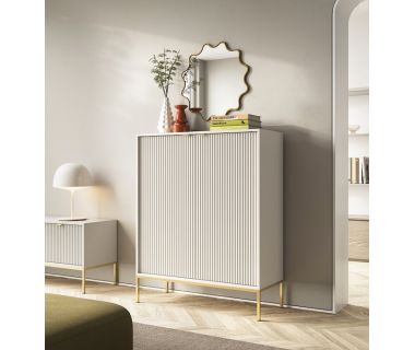 Комод высокий Perfect Новая/Nova 2-дверный с золотыми ножками K104 Кашемир (PFH-091237) Комод высокий Perfect Новая/Nova 2-дверный с золотыми ножками K104 Кашемир (PFH-091237)