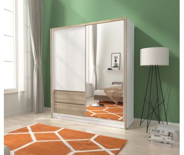 Шкаф полукупе Perfect Сара / Sara 180 3-дверный с зеркалом Белый/дуб сонома (PFH-091745)