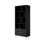 Стеллаж Perfect Ланте/Lante 2S с 2 ящиками и золотыми ножками Черный (PFH-091189)