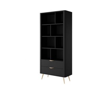Стелаж Perfect Ланте/Lante 2S з 2 ящиками та золотими ніжками Чорний (PFH-091189)
