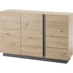 Комод Perfect Арко/Arco 2-дверный с 4 ящиками 2D4S/138 Дуб артизан/графит (PFH-091063)