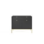 Комод Perfect Новая/Nova 2-дверный с 2 ящиками и золотыми ножками KSZ104 Черный (PFH-091231)