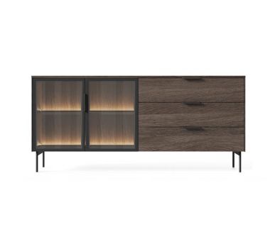 Комод с подсветкой Perfect Луми / Lumi 2D3S/181 2-дверный с 3 ящиками Дуб Дунин (PFH-091385)